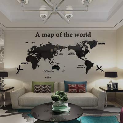 تابلو نقشه جهان استیل